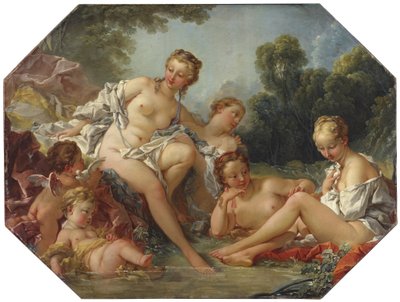 Vénus no seu banho, rodeada por ninfas e cupidos de François Boucher