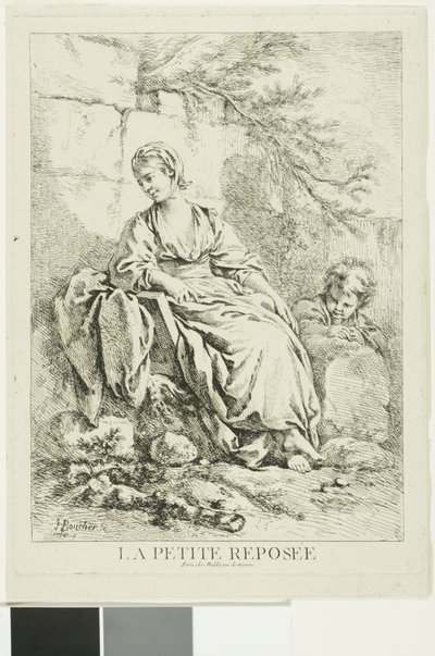 Mulher jovem descansando de François Boucher