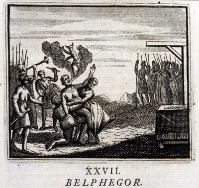 Belphegor. Fábulas de Jean de La Fontaine (1621-95). Ilustração de François Chauveau (1613-1676). Edição de 1728. de Francois Chauveau