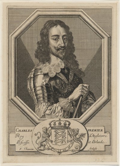 Carlos I numa moldura octogonal de Francois Chauveau