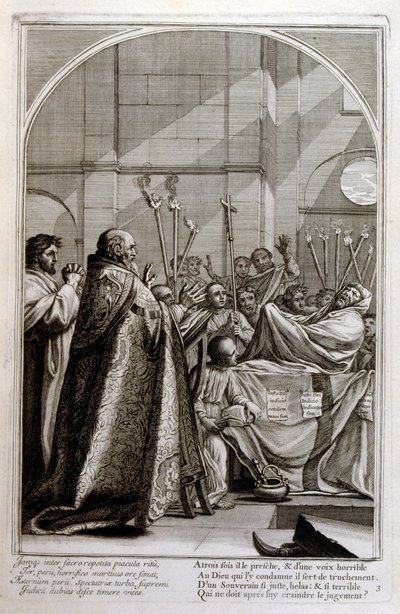 Gravura de François Chauveau 1680 "A vida de São Bruno", fundador da ordem de Chartreux de Francois Chauveau