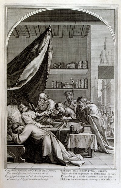 Gravura de François Chauveau 1680 "A vida de São Bruno", fundador da ordem de Chartreux de Francois Chauveau