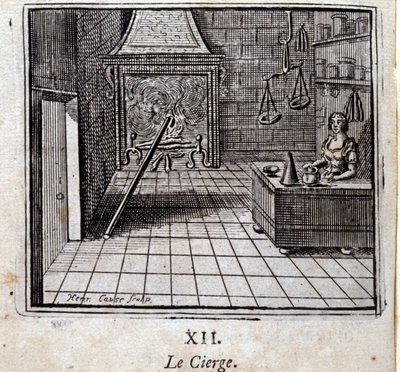 A vela. Fábulas de Jean de La Fontaine (1621-95). Ilustração de François Chauveau (1613-1676). Edição de 1728. de Francois Chauveau