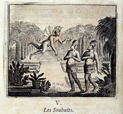 Desejos. Fábulas de Jean de La Fontaine (1621-95). Ilustração de François Chauveau (1613-1676). Edição de 1728. de Francois Chauveau
