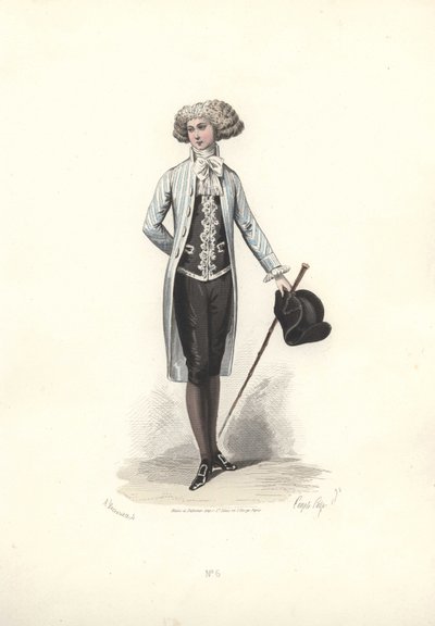 Homem elegante de casaco às riscas, era de Maria Antonieta. de Francois Claudius Compte Calix