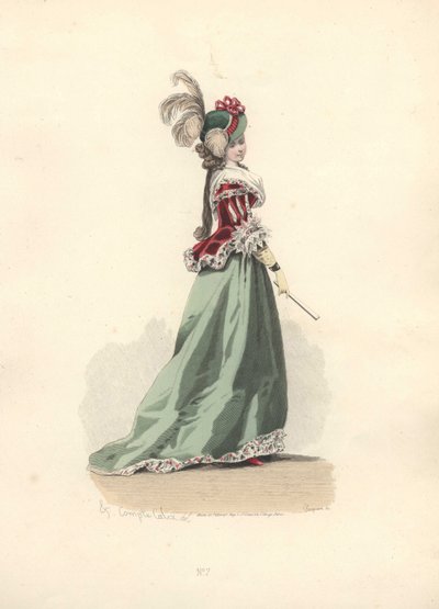 Mulher de casaco e saia, era de Maria Antonieta. de Francois Claudius Compte Calix