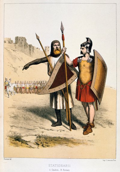 Stationarii, uma Gália e um Romano, c1887 de Francois Cudet