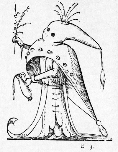 Ilustração de &39;Os Sonhos Humorísticos de Pantagruel&39; de Francois Desprez, publicada em 1565 de Francois Desprez