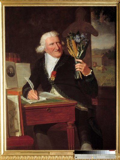 Retrato de Antoine Augustin, Barão Parmentier (1737-1813) agrônomo representante, vestindo a legião de honra. Pintura de François Dumont l