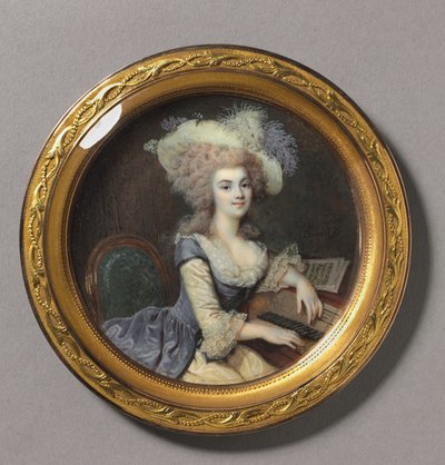 Retrato de uma mulher com um cravo, c.1788 de Francois Dumont