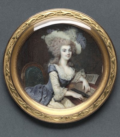 Retrato de uma mulher em um cravo, c. 1788 de Francois Dumont