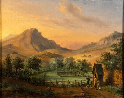 Túmulo de Napoleão na ilha de Santa Helena no vale do gerânio. de Francois Edme Ricois