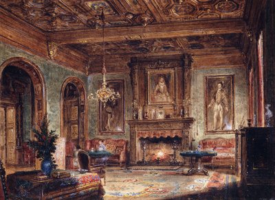 O salão de beleza no Chateau de Marchais, 1852 de Francois Edme Ricois