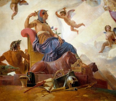 Estudo e Genia revelam o antigo Egito à Grécia Detalhe representando o Egito. Pintura de François Edouard Picot (1786-1868) Século XIX de Francois Edouard Picot