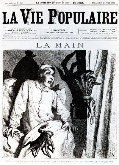 A mão, capa de &39;La Vie Populaire&39;, 1885 de Francois Edouard Zier