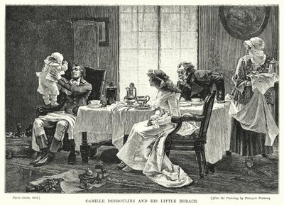 Camille Desmoulins e seu pequeno Horace de Francois Flameng