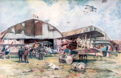 Aeródromo do Esquadrão de Caça Francês, 1918, 1926. de Francois Flameng