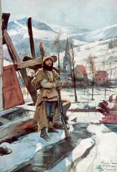 Guarda Permanente perto de Metzeral, Alsácia, janeiro de 1916, 1926. de Francois Flameng