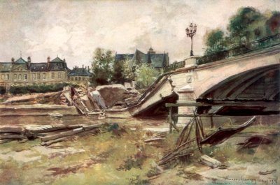 A ponte em Aisne, França, 1915, 1926. de Francois Flameng