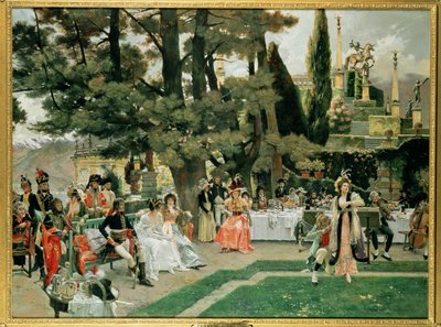 A recepção de Napoleão I na Isola Bella no 5º ano de seu reinado de Francois Flameng