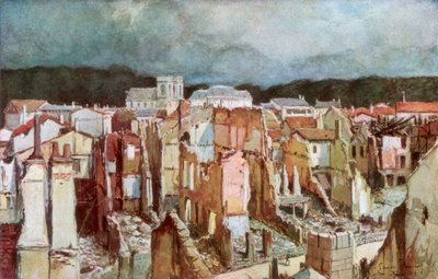 As ruínas de Verdun, junho de 1916, 1926. de Francois Flameng