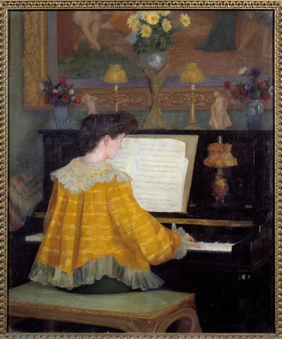 Rapariga ao Piano Pintura de François Gauzi (1862-1933) 1904 Toulouse, musee des Augustins - Jovem ao piano. Pintura de François Gauzi (1862-1933) de Francois Gauzi