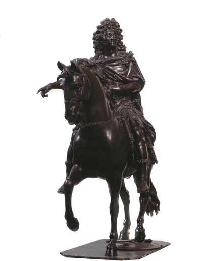 Retrato equestre do rei da França Luís XIV (escultura de bronze de Francois Girardon