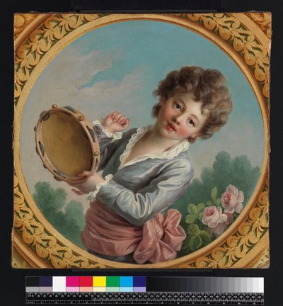 Criança com pandeiro, 1772 de Francois Hubert Drouais