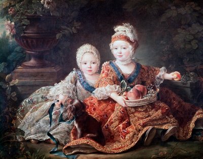 Duque de Berry (depois Luís XVI) e Conde de Provença (depois Luís XVIII) quando crianças de Francois Hubert Drouais
