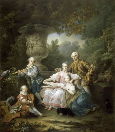 Luís II do Bouchet de Sourches com sua família de Francois Hubert Drouais