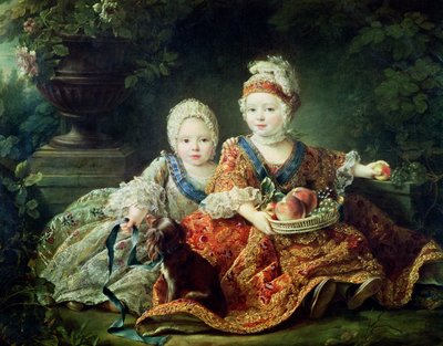 Luís de França (1754-93) Duque de Berry e Luís de França (1755-1824) Conde da Provença, futuros reis Luís XVI e Luís XVIII da França, 1757 de Francois Hubert Drouais