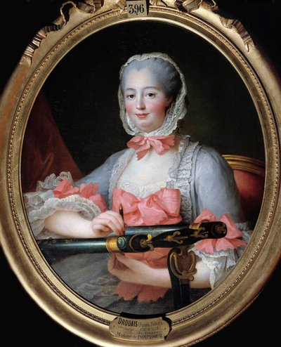 Retrato de Jeanne Antoinette Poisson, Marquesa de Pompadour (conhecida como Madame de Pompadour de Francois Hubert Drouais