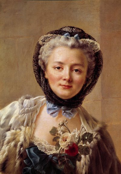 Retrato de Madame Drouais, nee Anne Francoise Dore (1732-1815), esposa do pintor. Pintura de François Hubert Drouais (1727-1775) de Francois Hubert Drouais