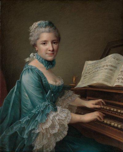 Retrato de uma mulher, disse ser a senhora Charles Simon Favart, 1757 de Francois Hubert Drouais