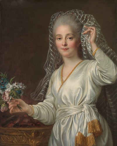 Retrato de uma jovem mulher como uma Virgem Vestal, 1767. de Francois Hubert Drouais