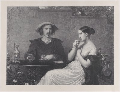 O Café, 1840. de Francois Joseph Aime de Lemud