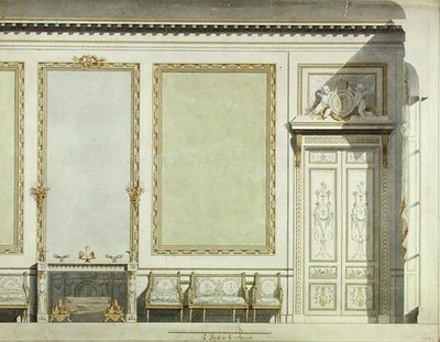 Desenho para a Duquesa de Mazarin, c.1777 (aguarela sobre papel) de Francois Joseph Belanger