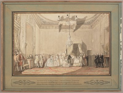 Interior do quarto de dormir em Versalhes de Marie-Thérèse de Savoie, condessa d