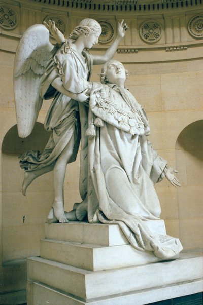 A Apoteose de Luís XVI (1754-93), também chamada de Luís XVI, realizada por um anjo de 1825 (mármore) de Francois Joseph Bosio