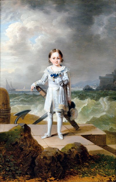 Retrato do Príncipe Napoleão Louis Bonaparte (1804-1831) (Retrato de Napoleão-Louis Bonaparte) Pintura de François-Joseph Kinson (1770-1839) por volta de 1810 - Óleo sobre tela, 33x22 - Colecção Privada de Francois Josephe Kinson