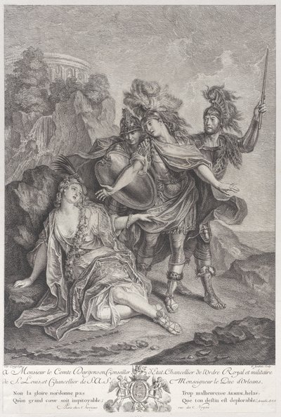 Rinaldo abandonando Armida, 1720-62. de Francois Joullain