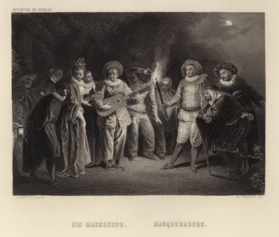 Masqueraders de Francois Louis Joseph Watteau