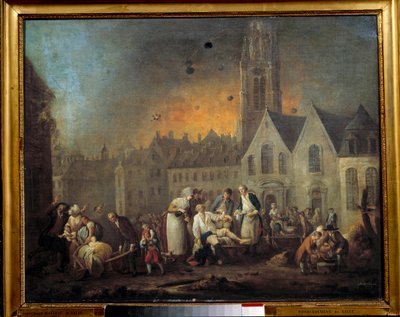Guerras revolucionárias: O cerco de Lille de Francois Louis Joseph Watteau