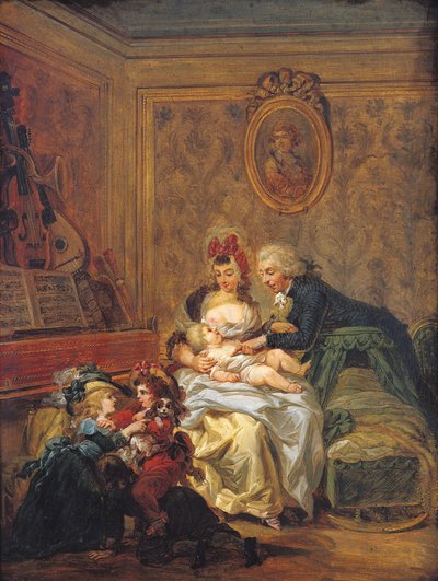 A satisfação do casamento ou, a família feliz de Francois Louis Joseph Watteau