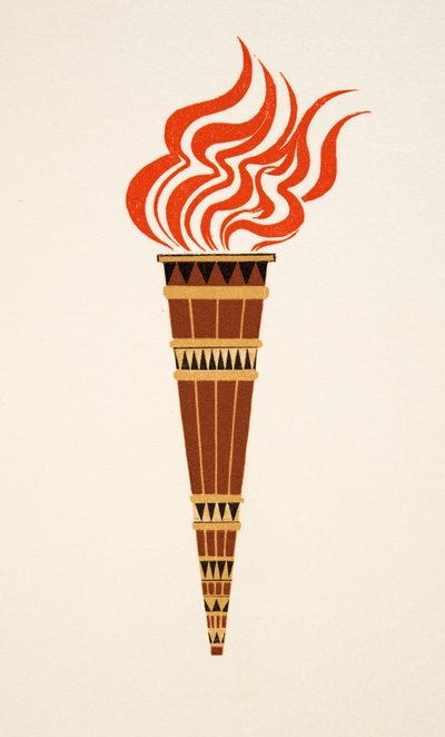 Tocha Flamejante de Prometheus Acorrentado por Aeschylus, pub. 1941 (estêncil) de Francois Louis Schmied
