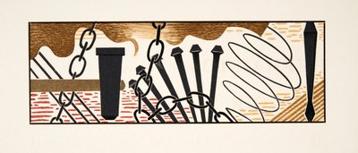Ilustração gráfica de Prometheus acorrentado por Ésquilo, pub. 1941 (estêncil) de Francois Louis Schmied