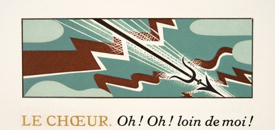 Ilustração gráfica do PROMETHEUS acorrentado por Aeschylus, bar. 1941 (estêncil) de Francois Louis Schmied