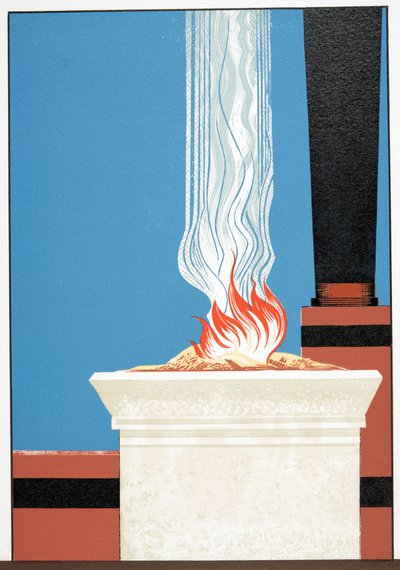 Ilustração de Prometheus acorrentado por Aeschylus, pub. 1941 (estêncil) de Francois Louis Schmied