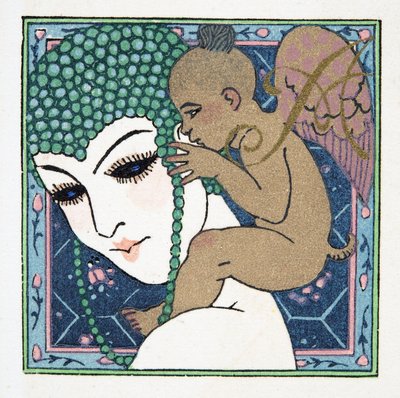 Letra A, da Comedy Fellows, pub. 1922 (estêncil) de Francois Louis Schmied