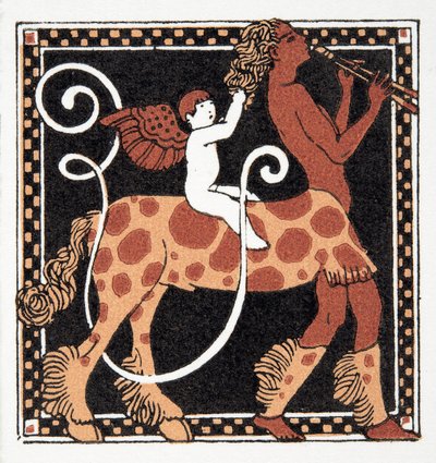 Letra U, de Comedy Fellows, pub. 1922 (estêncil) de Francois Louis Schmied